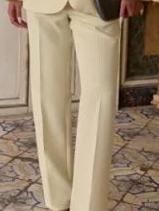 VILA Pants - NWT VILA Womens Tailored Dress Pants in Light Beige "Frosted Almond" Size 7/8